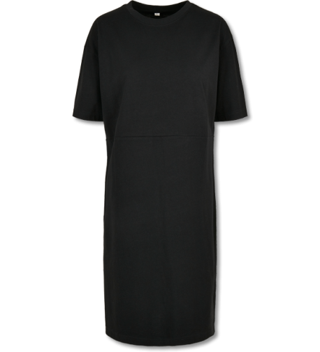 Bio Damen Oversized T-Shirt-Kleid black | 2XL