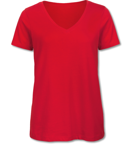 Bio Damen V-Neck T-Shirt Inspire red | XS