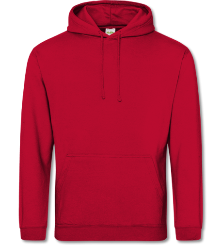 College Hoodie  fire red | S