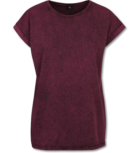 Damen Acid Washed T-Shirt  berry black | L