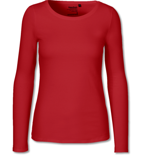 Bio Damen Langarmshirt red | L