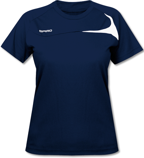 Damen Sport-Shirt navy-weiss | XL