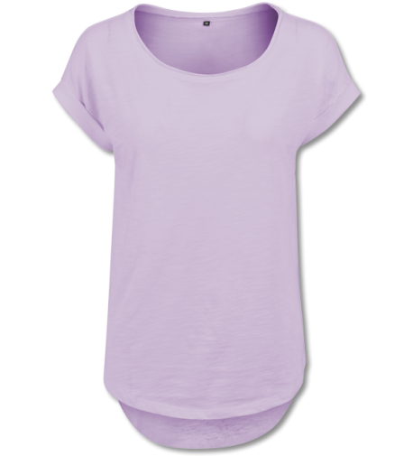 Damen Long Slub T-Shirt lilac | 4XL