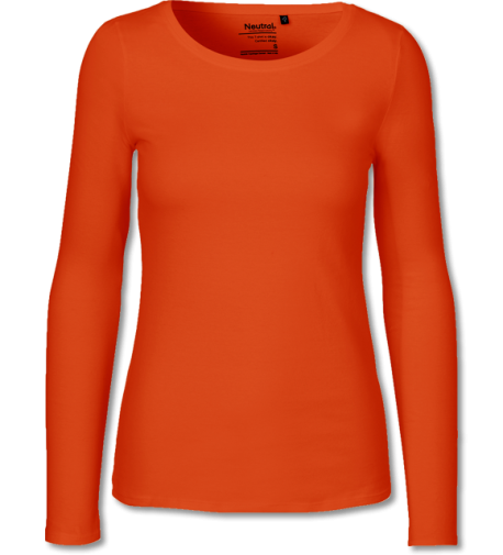 Bio Damen Langarmshirt orange | XS