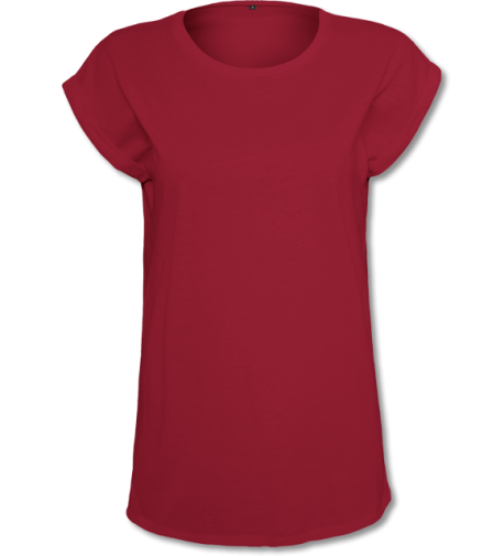 Damen Extended Shoulder T-Shirt burgundy | 5XL