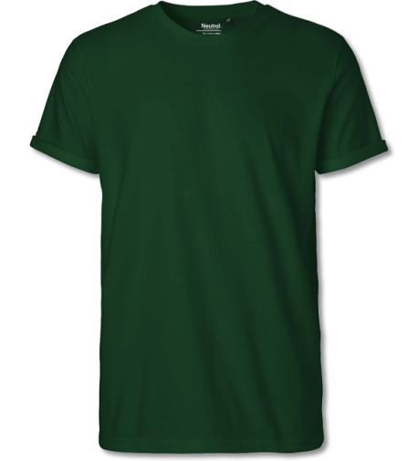 Bio Herren Roll Up T-Shirt bottle green | S