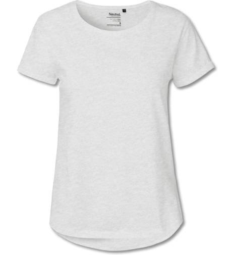 Bio Damen Roll Up T-Shirt ash grey | M